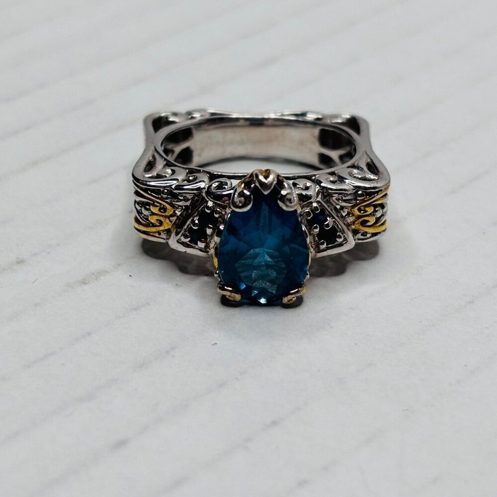 Price is firm MICHAEL VALITUTTI 18K Gold London Blue Topaz Ring Size 8